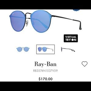 RAY BANS BLAZE ROUND MIRROR REFLECTIVE SUNGLASSES with silver frame